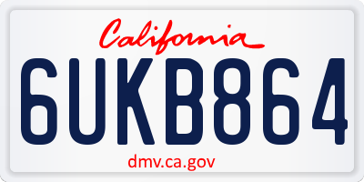 CA license plate 6UKB864