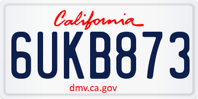 CA license plate 6UKB873