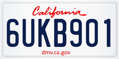 CA license plate 6UKB901