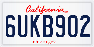 CA license plate 6UKB902