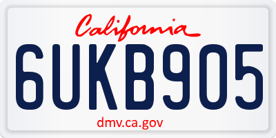 CA license plate 6UKB905