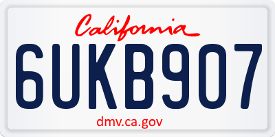 CA license plate 6UKB907