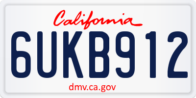 CA license plate 6UKB912