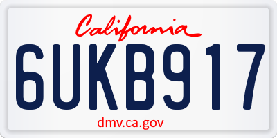CA license plate 6UKB917