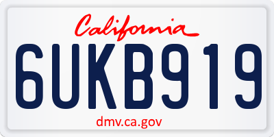 CA license plate 6UKB919