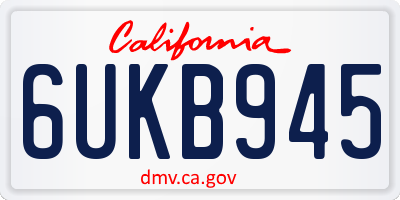 CA license plate 6UKB945