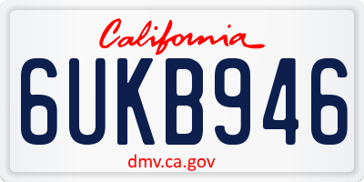 CA license plate 6UKB946