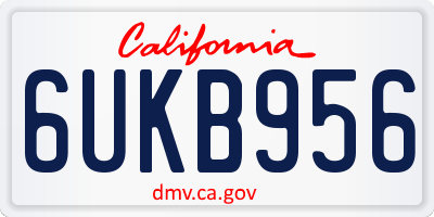 CA license plate 6UKB956