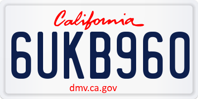 CA license plate 6UKB960