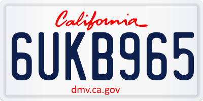 CA license plate 6UKB965