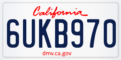 CA license plate 6UKB970
