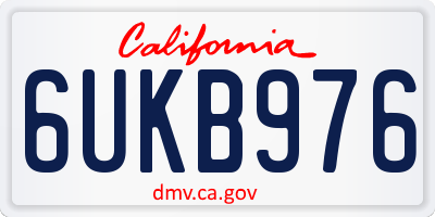 CA license plate 6UKB976