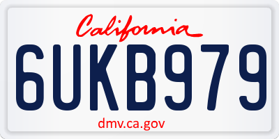 CA license plate 6UKB979