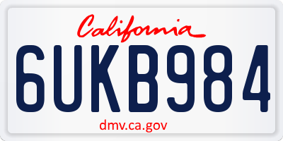 CA license plate 6UKB984