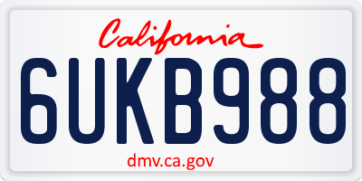 CA license plate 6UKB988