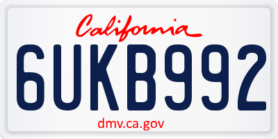 CA license plate 6UKB992