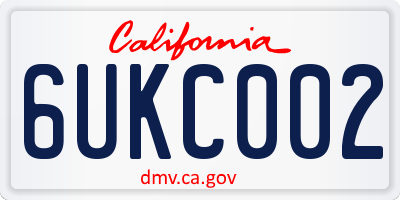 CA license plate 6UKC002