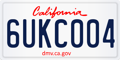 CA license plate 6UKC004
