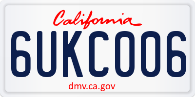 CA license plate 6UKC006