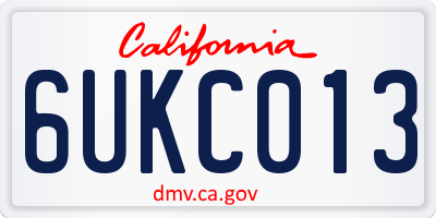 CA license plate 6UKC013