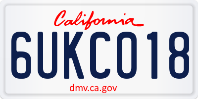CA license plate 6UKC018