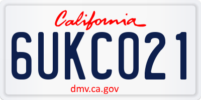 CA license plate 6UKC021