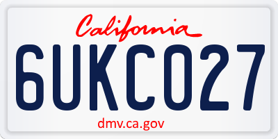 CA license plate 6UKC027