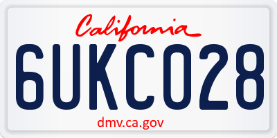 CA license plate 6UKC028