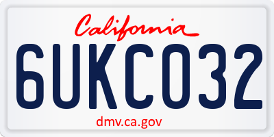 CA license plate 6UKC032