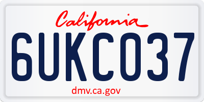 CA license plate 6UKC037