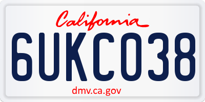 CA license plate 6UKC038