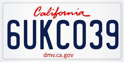 CA license plate 6UKC039