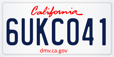 CA license plate 6UKC041