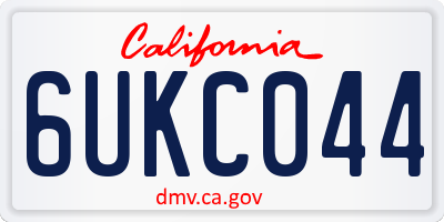 CA license plate 6UKC044