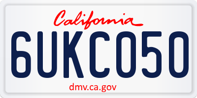 CA license plate 6UKC050