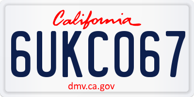 CA license plate 6UKC067