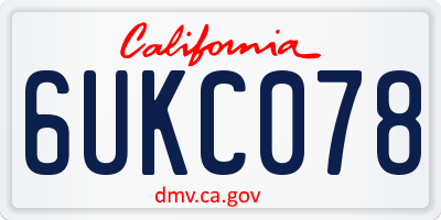 CA license plate 6UKC078