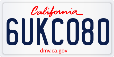 CA license plate 6UKC080