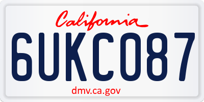 CA license plate 6UKC087