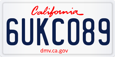 CA license plate 6UKC089