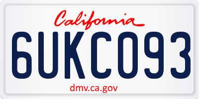 CA license plate 6UKC093