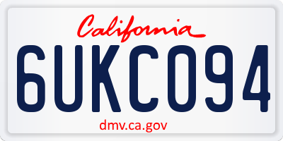 CA license plate 6UKC094