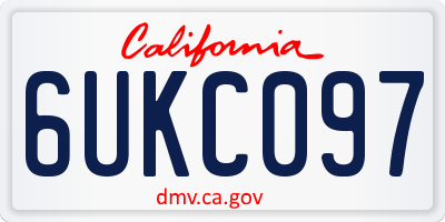 CA license plate 6UKC097