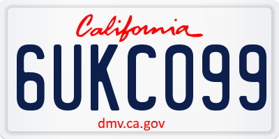 CA license plate 6UKC099