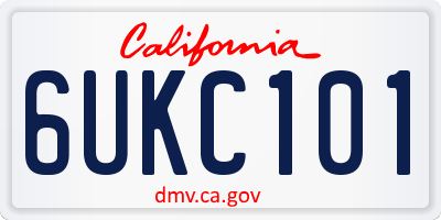 CA license plate 6UKC101