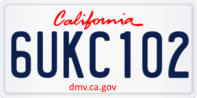 CA license plate 6UKC102