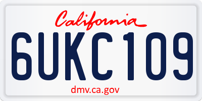 CA license plate 6UKC109
