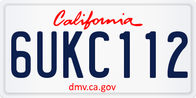 CA license plate 6UKC112