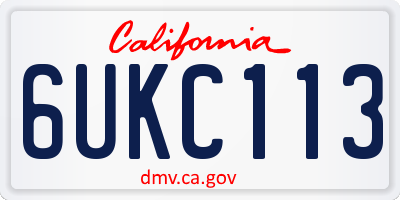CA license plate 6UKC113