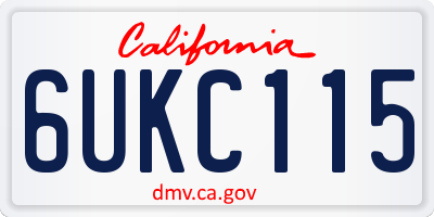 CA license plate 6UKC115